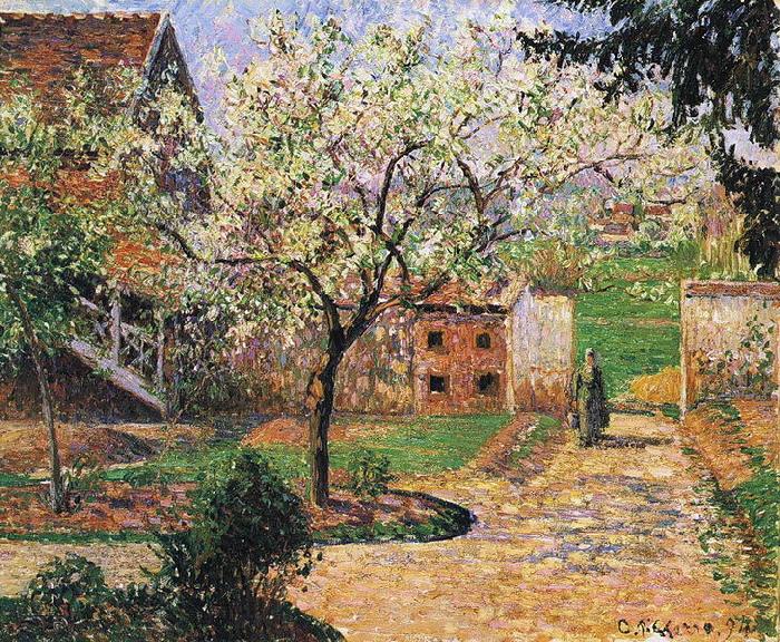 Camille Pissarro Flowering Plum Tree Eragny Norge oil painting art